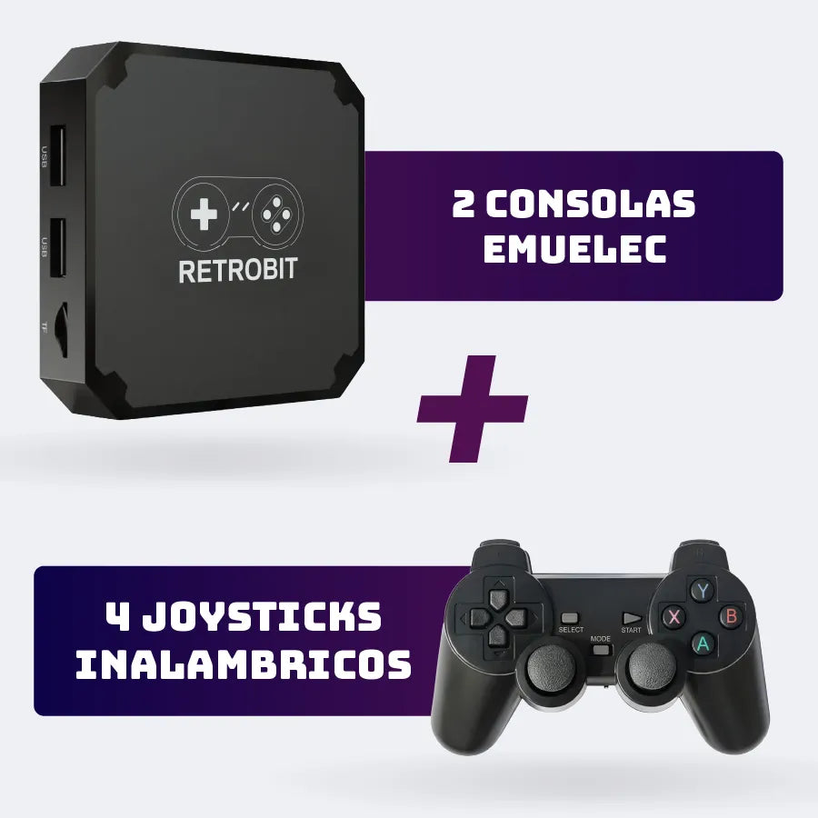 2 Consolas Emuelec + 4 joystick inalambricos