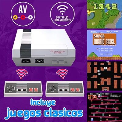 Consola retro con mandos NES CLÁSICA con 600 juegos arcade clásicos