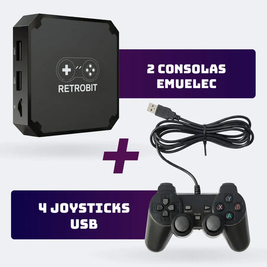 2 Consolas Emuelec + 4 joystick usb