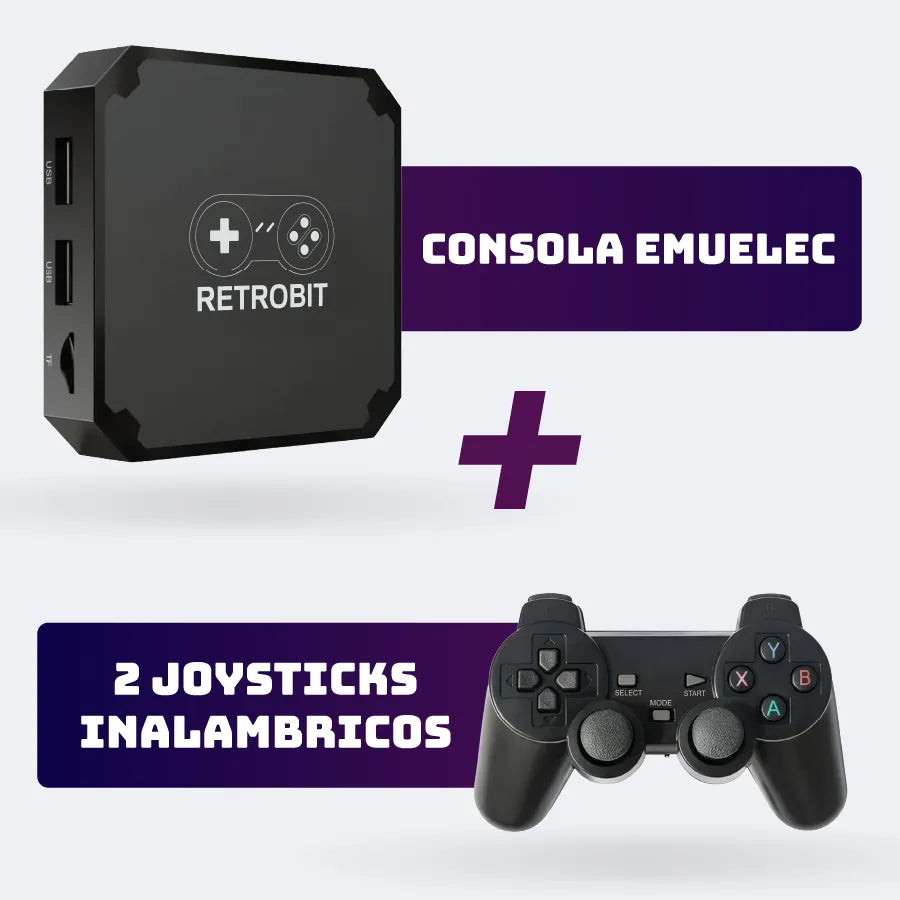 Consola Emuelec + 2 joystick inalámbricos – Retrobit